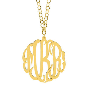 2" Monogram Necklace with 36" Link Chain