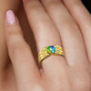Engraved Names Family Ring with Birthstones