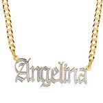DOUBLE PLATED GOTHIC NAME NECKLACE