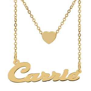 LAYERED NAME NECKLACE WITH HEART