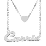LAYERED NAME NECKLACE WITH HEART
