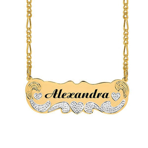"Alexandra" Style Laser-Engraved Nameplate Necklace