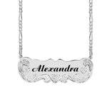 "Alexandra" Style Laser-Engraved Nameplate Necklace