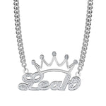 DOUBLE PLATED CROWN NAME NECKLACE