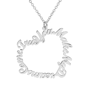 Heart-Shaped Saying Name Necklace