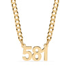 MINI NUMBERS NECKLACE W/ CUBAN CHAIN