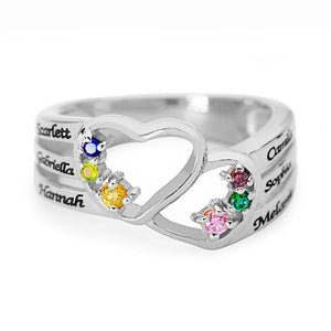 Family Ring with Birthstones and Names