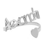 Heart Adjustable Name Ring