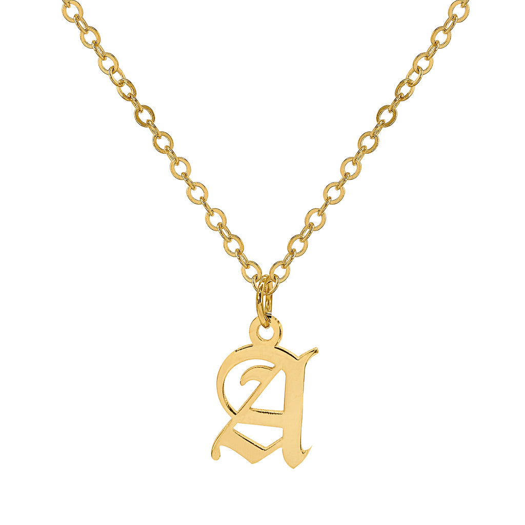 SMALL GOTHIC INITIAL NECKLACE