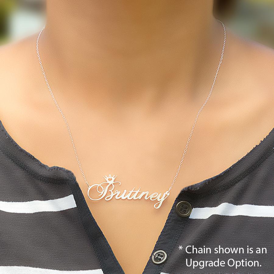Personalized Name Crown Necklace