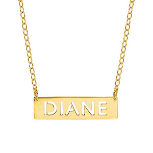 Cut out block letter horizontal bar