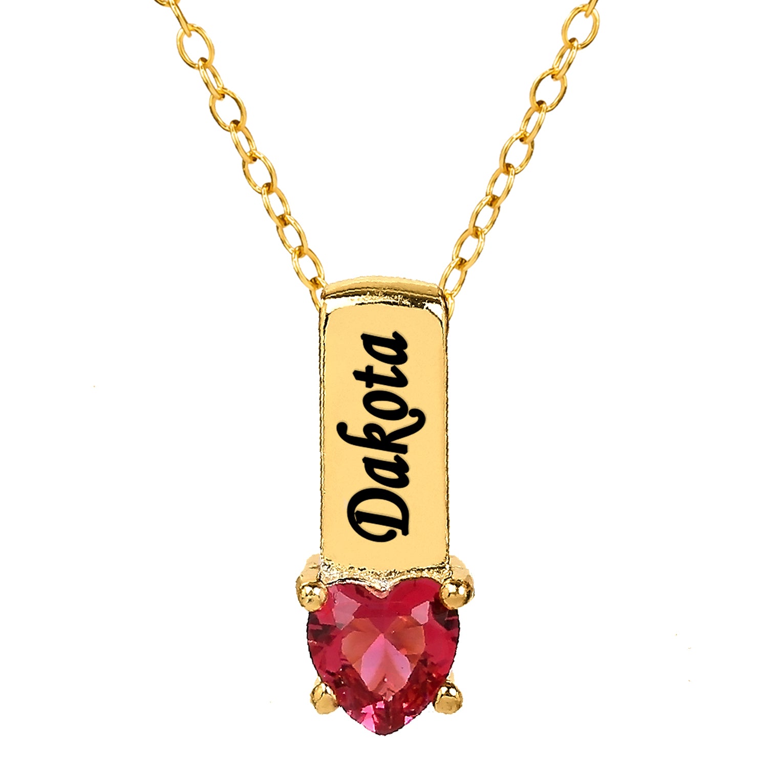 Mother's Necklace with Heart Shape Birthstone Charm