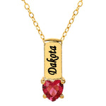 Mother's Necklace with Heart Shape Birthstone Charm