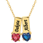 Mother's Necklace with Heart Shape Birthstone Charm