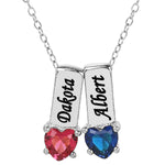 Mother's Necklace with Heart Shape Birthstone Charm