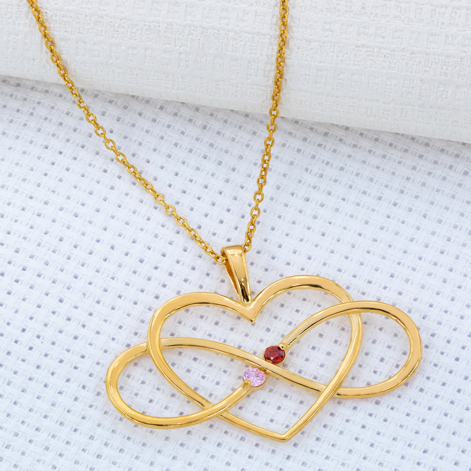 Infinity Heart Necklace With Birthstones