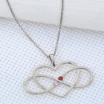Infinity Heart Necklace With Birthstones