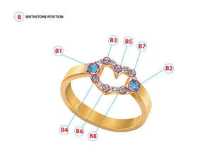 Heart Birthstones Ring