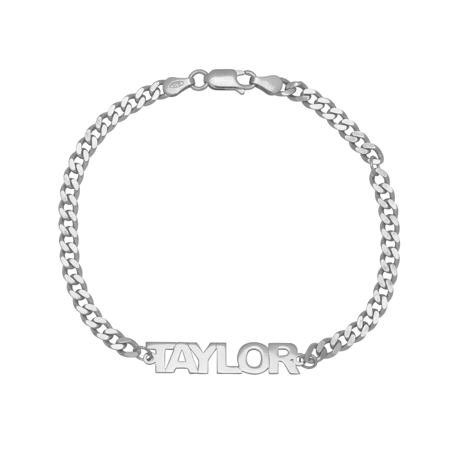 MINI NAMEPLATE BRACELET W/ CUBAN CHAIN