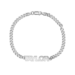 MINI NAMEPLATE BRACELET W/ CUBAN CHAIN