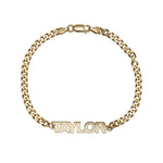 MINI NAMEPLATE BRACELET W/ CUBAN CHAIN