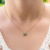 Mother's Necklace with Heart Shape Birthstone Charm