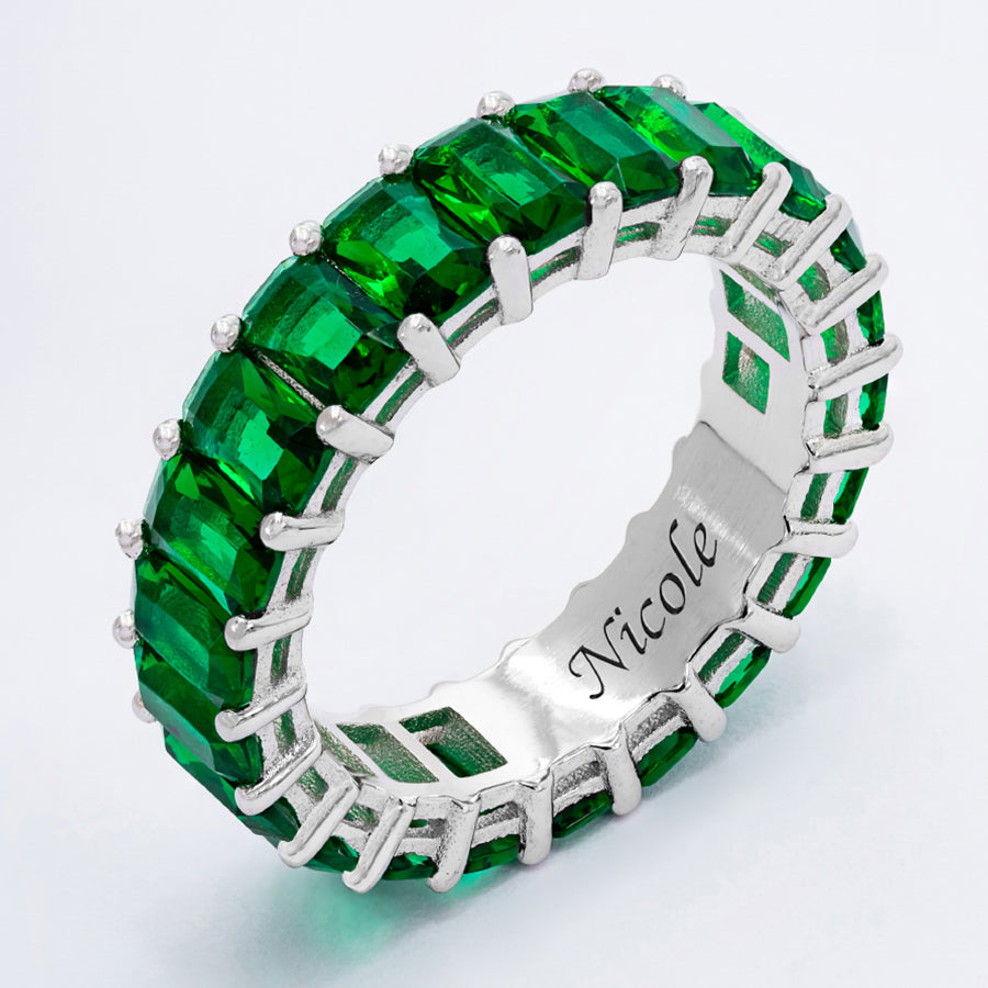 Engraved Name Cubic Zirconia Ring
