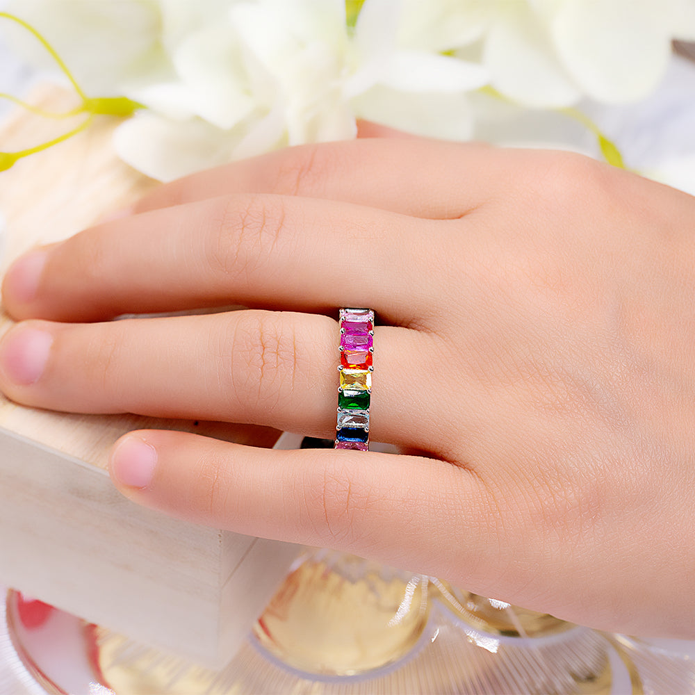 Engraved Name Cubic Zirconia Ring