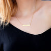 Horizontal bar name necklace