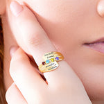 Mother's Ring with Birthstones & Engraving