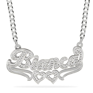 Double Nameplate "Bianca" Style Necklace