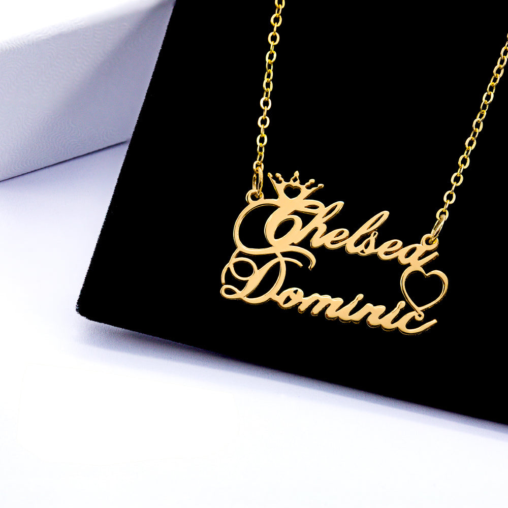 Royal Couple Name Necklace