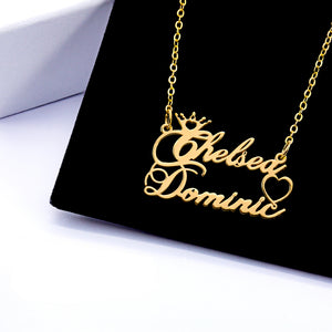 Royal Couple Name Necklace