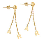 DOUBLE INITIAL DROP STUD EARRING