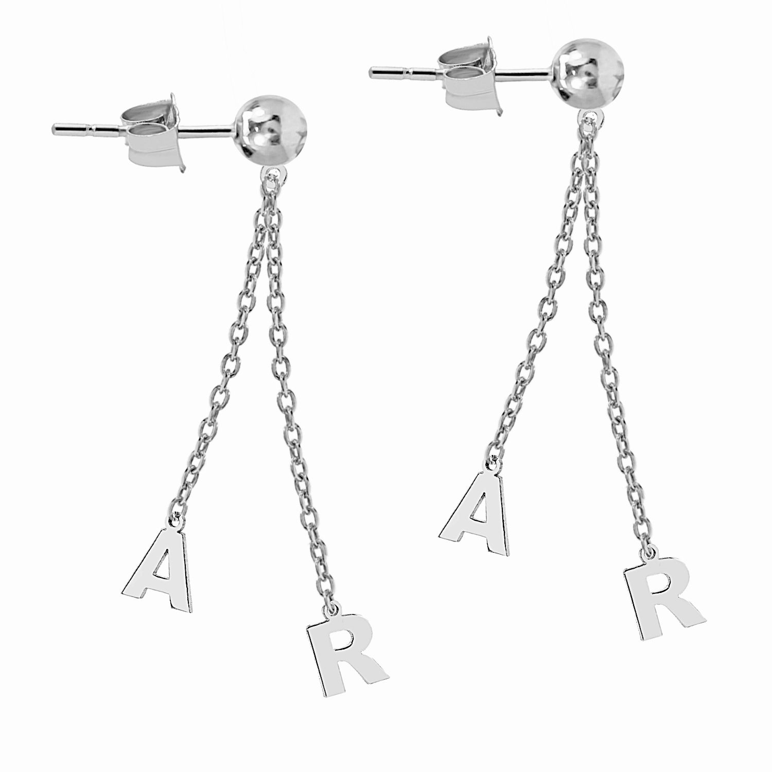 DOUBLE INITIAL DROP STUD EARRING