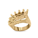 BEADED CROWN NAME RING