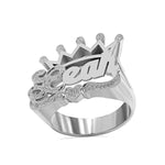 BEADED CROWN NAME RING