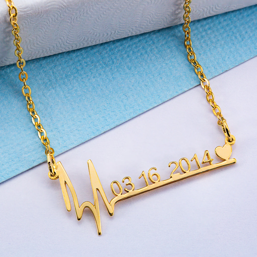Heartbeat Date Necklace