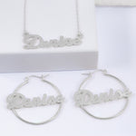 Hoop Name Earring and Necklace Set