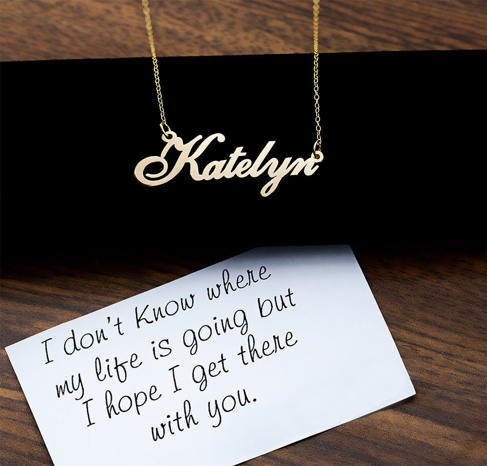 Fancy Script Name Necklace