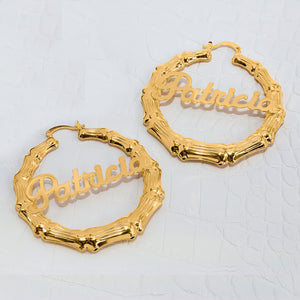 2.25" Bamboo Name Earrings