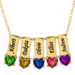Mother's Necklace with Heart Shape Birthstone Charm