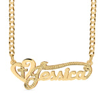 Double Name Necklace with Cross