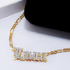 Double-Plated "Laura" Name Necklace with Beading