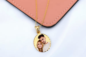 Oval Diamond Cut Portrait Pendant