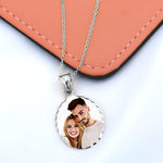 Oval Diamond Cut Portrait Pendant