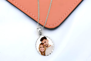 Oval Diamond Cut Portrait Pendant