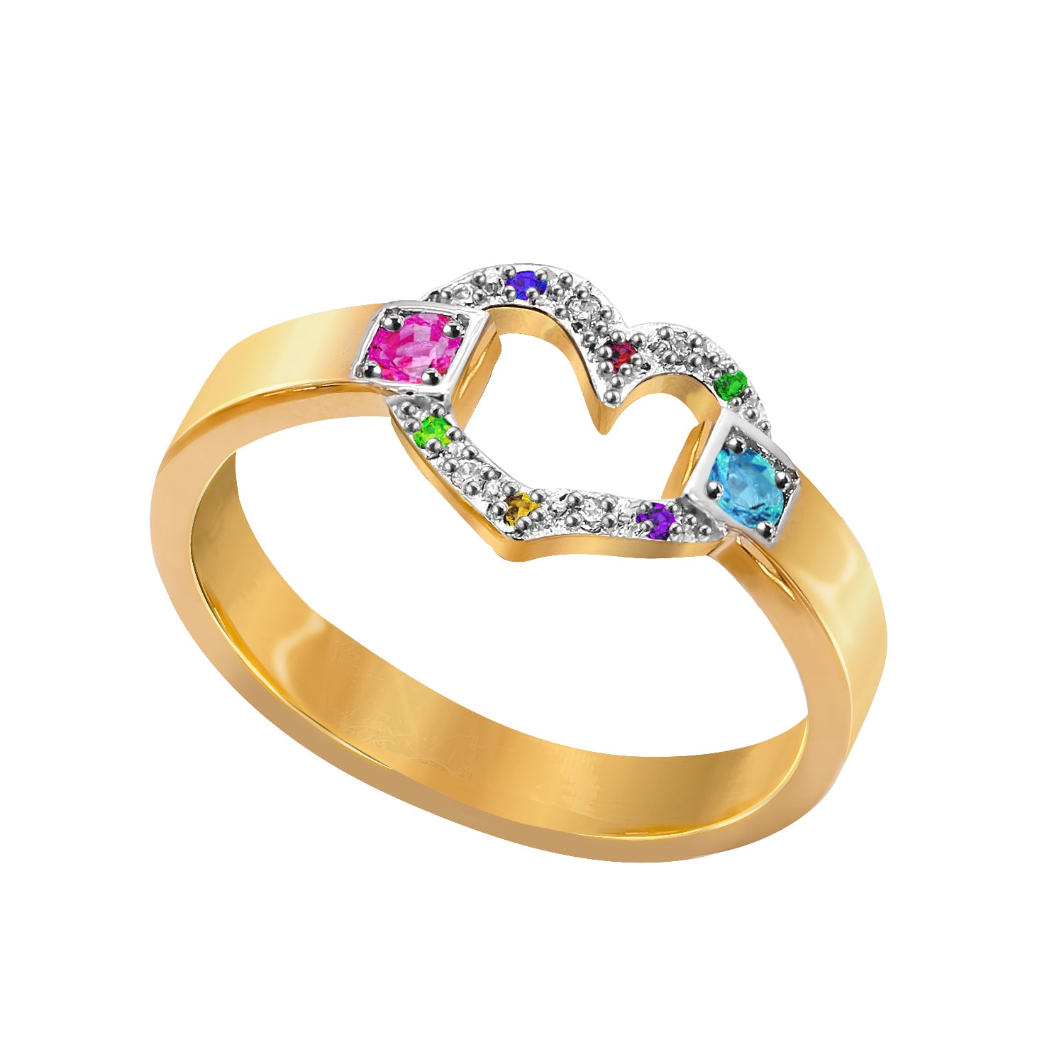 Heart Birthstones Ring