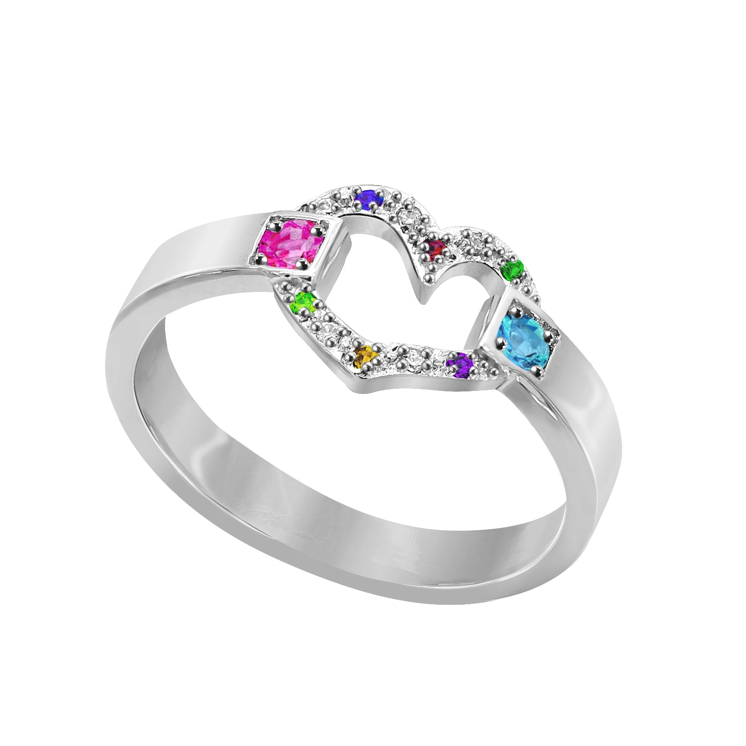 Heart Birthstones Ring
