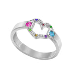 Heart Birthstones Ring